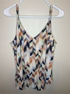 Torrid Ava Rayon Slub Cami Women’s Size 3X Geometric Multicolor Spaghetti Strap